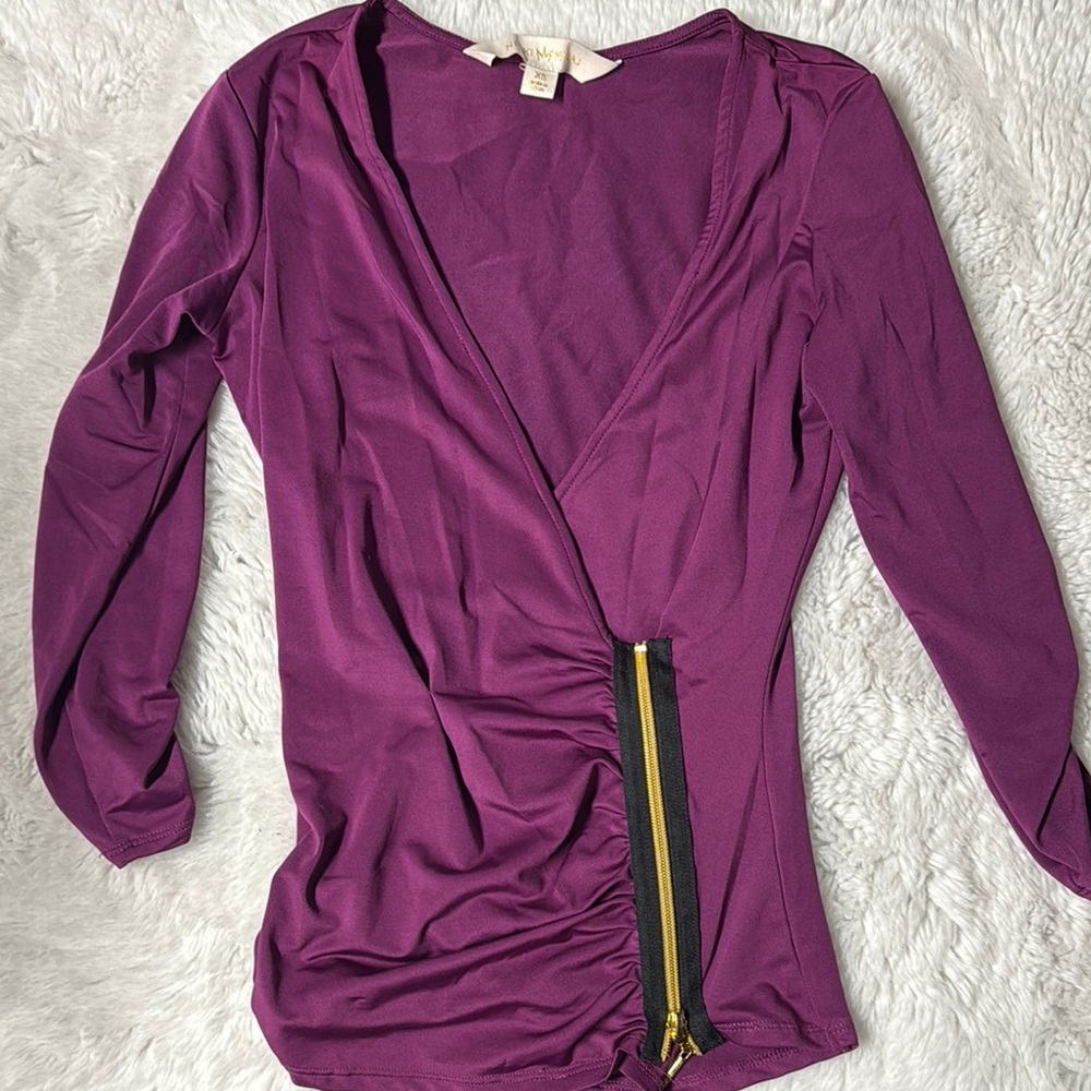 Purple Top with Zipper Detail